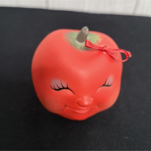 Vintage Kitschy Anthromorphic Apple Cutie Face Shelf Decor - Picture 2 of 6